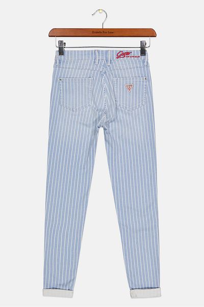 Guess Kids Girl Skinny Fit Stripe Jeans, White