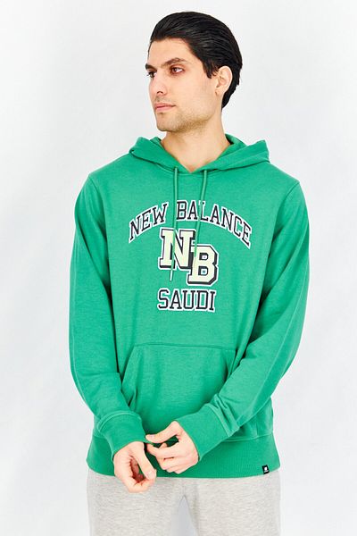 New Balance Men Relaxed Fit Long Sleeve Running Hoodies, Green