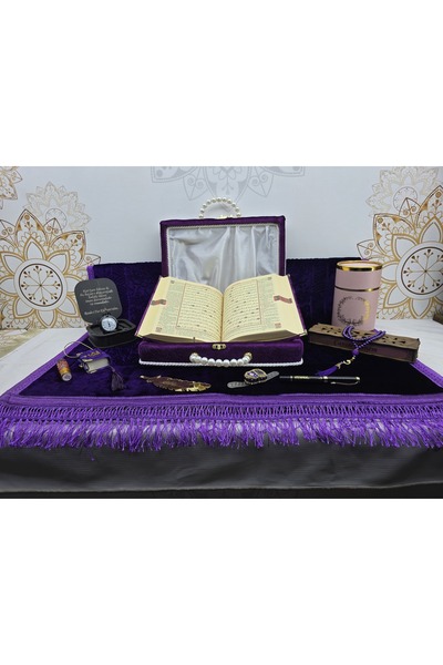 Hayrat Neşriyat KİŞİYE ÖZEL KURANI KERİM SETİ MOR RENK ORTA BOY MEALLİ KURAN ...