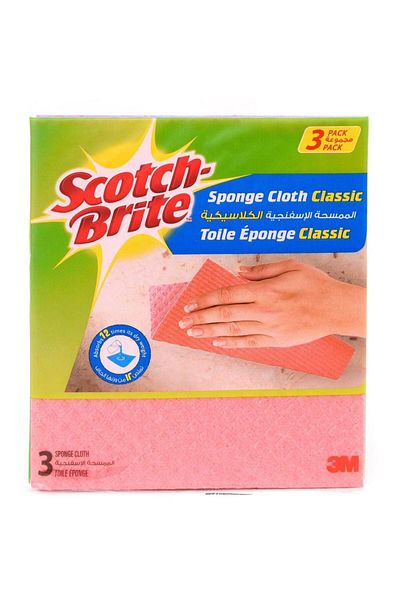 3M Scotch-Brite Classic Pink Sponge Cloth (3 pcs)