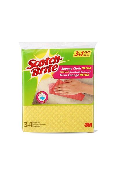3M Scotch-Brite Sponge Cloth Ultra (3 + 1 Free)