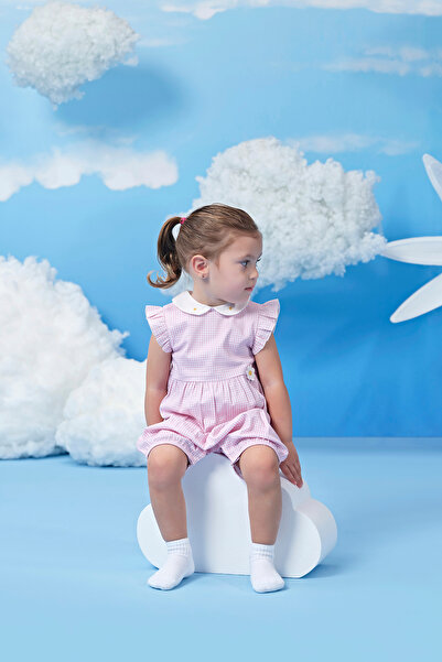 Miny Center Bebe Yaka Pötikareli Kız Bebek Tulum