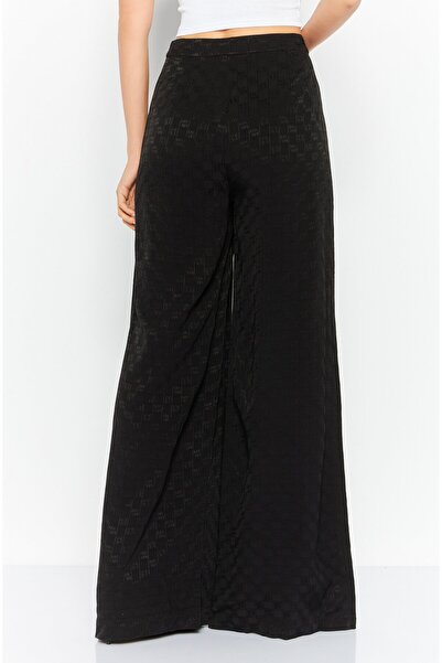 Michael Kors Women Regular Fit Stripe Wide Leg Pants, Black