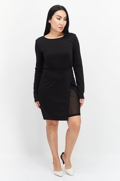 NA-KD Women Plain Overlap Padded Shoulder Mini Dress, Black