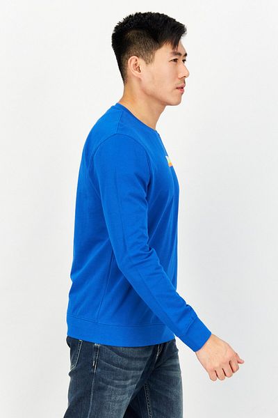 Dooa Men Crew Neck Embroidered Sweatshirt, Blue
