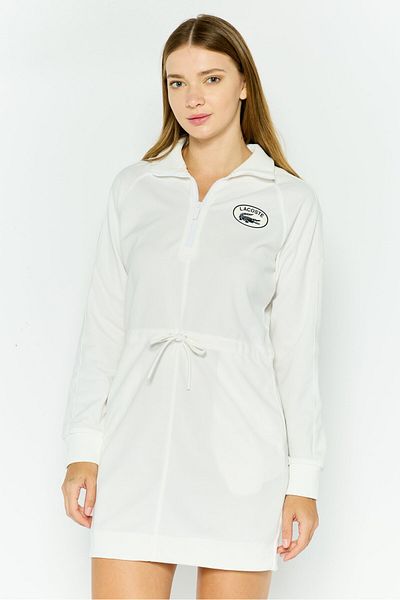 Lacoste Women Brand Logo Shirt Dress, White