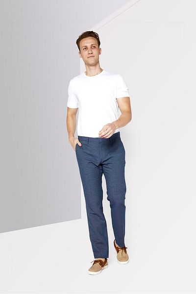 Lacoste Men Slim Fit Twill Trouser, Heather Blue