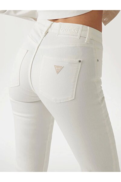 Guess SEXY STRAIGHT Kadın Beyaz Pantolon W5GA15D5N71-CLPS