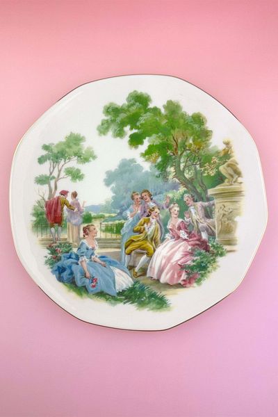 Bursa Porselen Dekor Markis Green Porcelain Gold Gilded Serving/Wall Plate