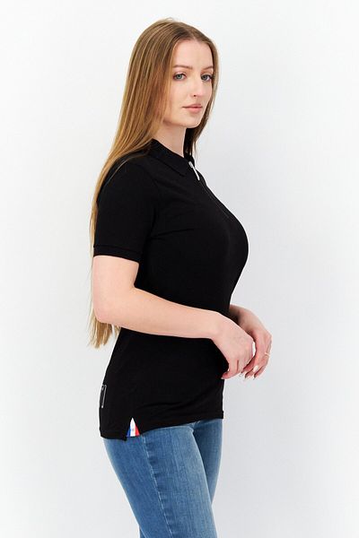 BUGATTI Women Regular Fit Brand Logo Short Sleeve Polo Shirt, Black