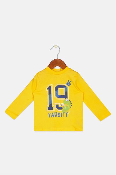 Chicco Toddlers Boy Graphic Print Long Sleeves Top, Yellow