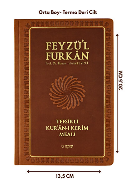 Server Yayınları Feyzü'l Furkan Tefsirli Kuranı Kerim Meali Taba(ORTA BOY-SADECE MEAL-CİLTLİ)
