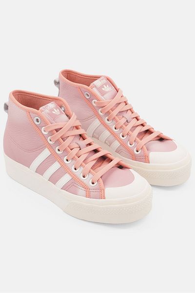 adidas Women Nizza Platform Mid Lace Up Shoes, Pink