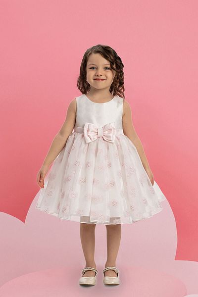 Pamina Bow Detailed Tulle Baby Girl Dress