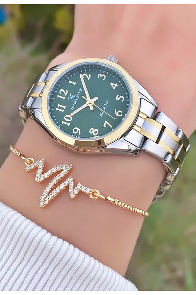 Daniel Klein Brand Yellow Silver Color Women's Wristwatch - Bracelet