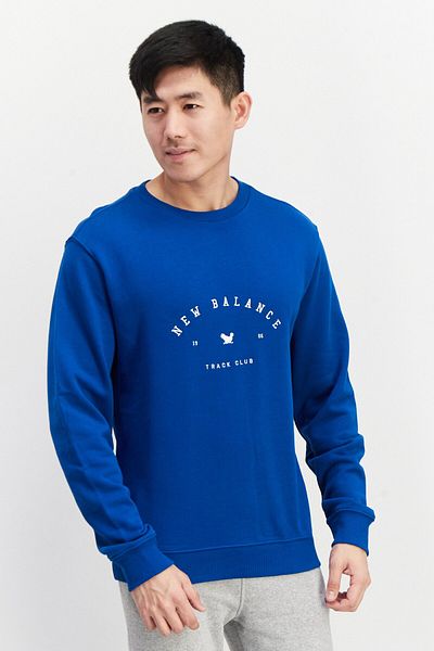 New Balance Men Sportswear Fit Long Sleeve Outdoor Sweatshirt, Blue