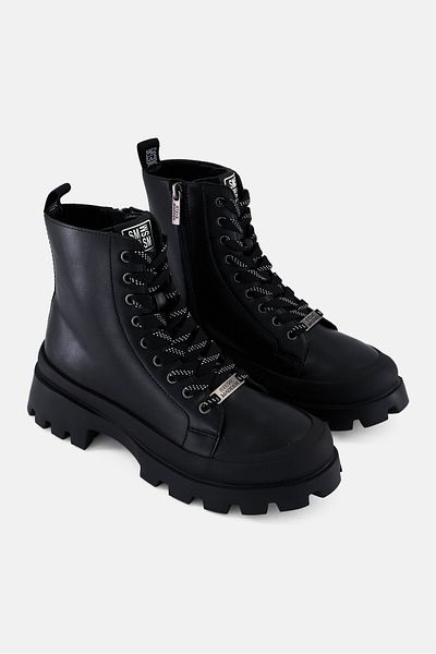 Steve Madden Women Mid-field Lace Up Ankle Boots, Black