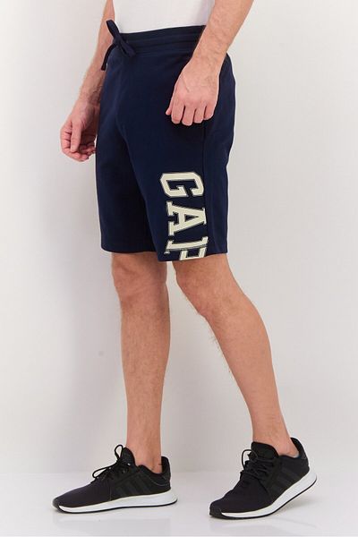 GAP Men Drawstring Brand Logo Basic Shorts, Navy Blue