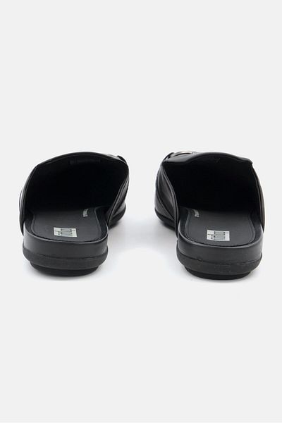 Fitflop Women Slip On Gracie Chain Leather Mules Flats, Black