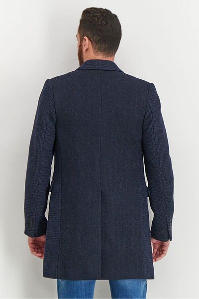 French Connection Men Regular Fit Micro Check Casual Blazer, Navy And Black