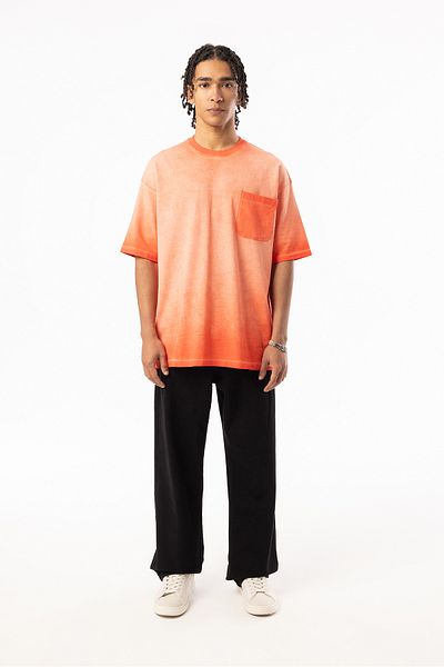 EGHO 30/2 Thick Single Jersey Washed Fabric Pocket Men's Overfit T-Shirt, Men's T-Shirt