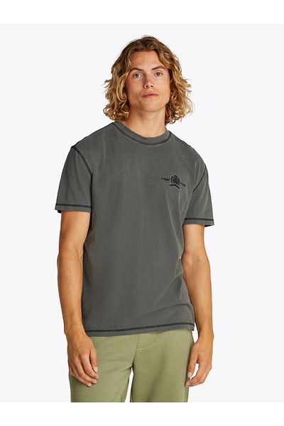 Tommy Hilfiger Men Black Regular Small Tonal Crest T-Shirt