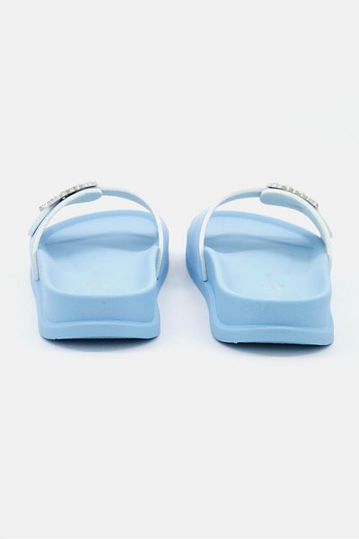 I Love Fashion Women Slip On Stoned Flats, Blue