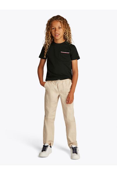 Tommy Hilfiger Boys Black Patch Pocket T-Shirt
