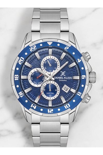 Daniel Klein Silver Color Exclusive Model Inner Functions Active Men's Wristwatch - Bracelet