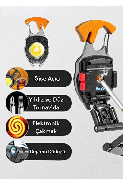 gaman Mini Kampçı Işığı Şişe Açacağı ,Tornavida ,Düdük , Rüzgar Çakmağı