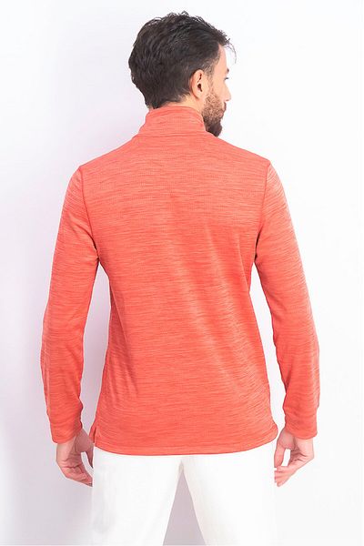 Club Room Men Long Sleeve Quarter,zip Tech Sweater, Melone