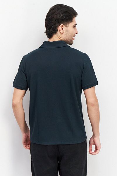 Kenneth Cole Men Spread Collar Short Sleeve Plain Polo Shirt, Navy