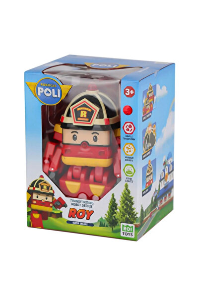 NW NessiWorld Nessiworld POLI MRT-686 Sesli ve Işıklı Robocar Poli Büyük Transforming Robot Roy -Necotoys