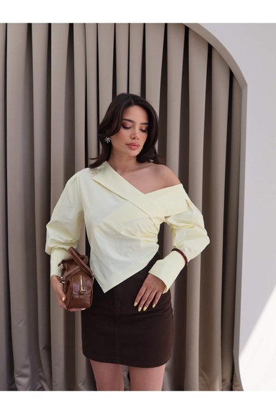 ESRAHELVACI Open Shoulder Draped Shirt