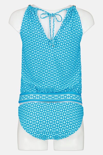 Michael Kors Women 2 Pcs Padded Allover Printed Bikini Top And Bottom Set, Blue