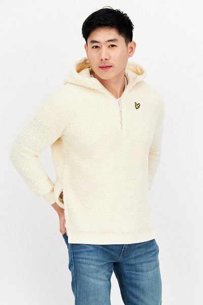 Lyle & Scott Men Hooded Fleece Long Sleeves Sweatshirt, Off White
