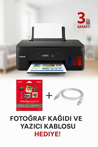 Canon Pixma G2470 Renkli Tanklı Yazıcı+ Fotoğraf Kağıdı +Yazıcı Kablosu