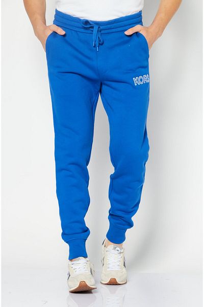 Michael Kors Men Regular Fit Brand Logo Drawstring Sweatpants, Royal Blue