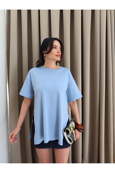 ESRAHELVACI Tricou oversize cu decolteu cu fante
