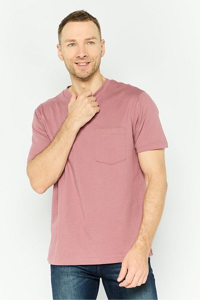 GAP Men Crew Neck Short Sleeves Plain T-shirt, Mauve