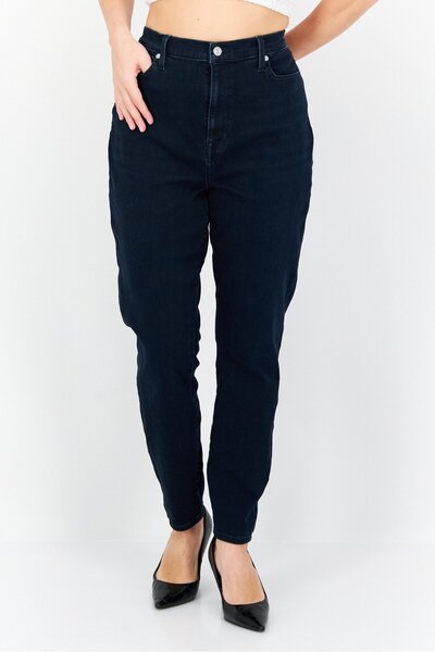 7 For All Mankind بنطلون جينز نسائي ضيق قابل للتمدد ومغسول، أزرق