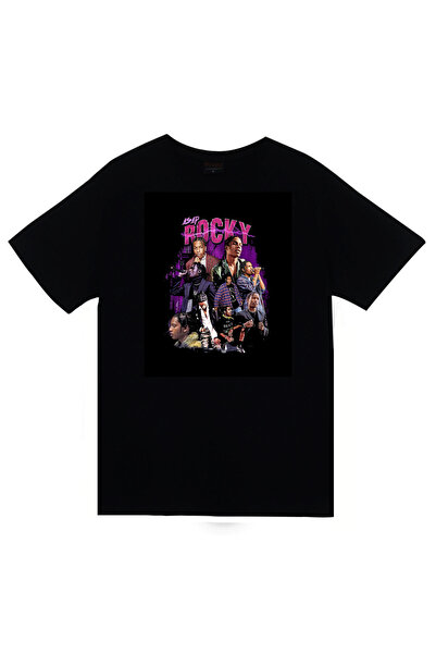 fame-stoned Asap Rocky majica sa printom, unisex, 100% pamuk, crna