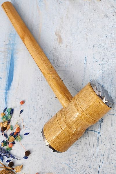 MONTESEV Meat Tenderizer Beater Two-Way Meat Tenderizer Hammer Wooden Handle Mallet