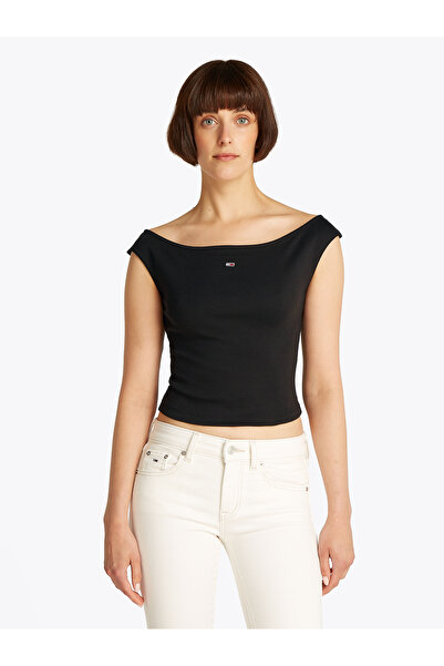 Tommy Hilfiger Tommy Hilfiger Women Black Boat Neck Sleeveless Top