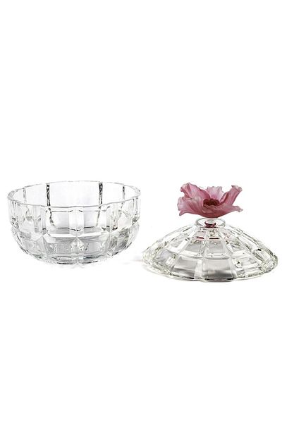 Mikasa Moor Pink Flowers Lid Glass Sugar Bowl 19X19 cm