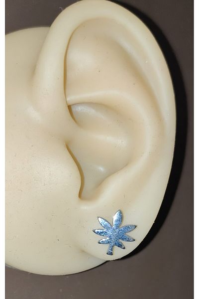 FG KONNİCHİWA 100% Steel Double Earrings Stainless Steel Blackened Patterned Icon Earrings (2 Pieces)