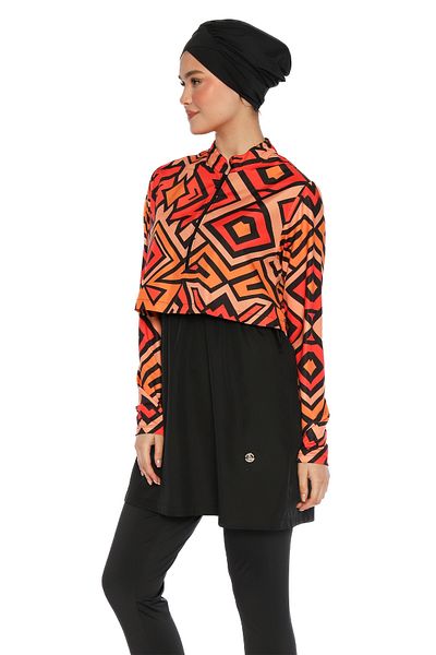 InStyle Colorful Bolero 4 Piece Black Hijab Swimsuit 2435L