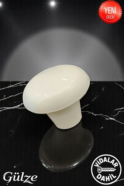 GÜLZE HOME Mânere de mobilier model ciuperci - bucătărie, sertar, dulap (negru-alb-maro)