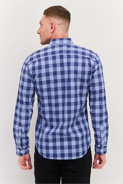 GAP Men Slim Fit Gingham Long Sleeves Casual Shirt, Blue