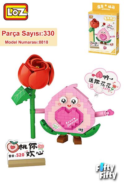Vagonlife Loz Micro Block Series Cute Flower 330 Pieces Toy Building Set Fflz-8818